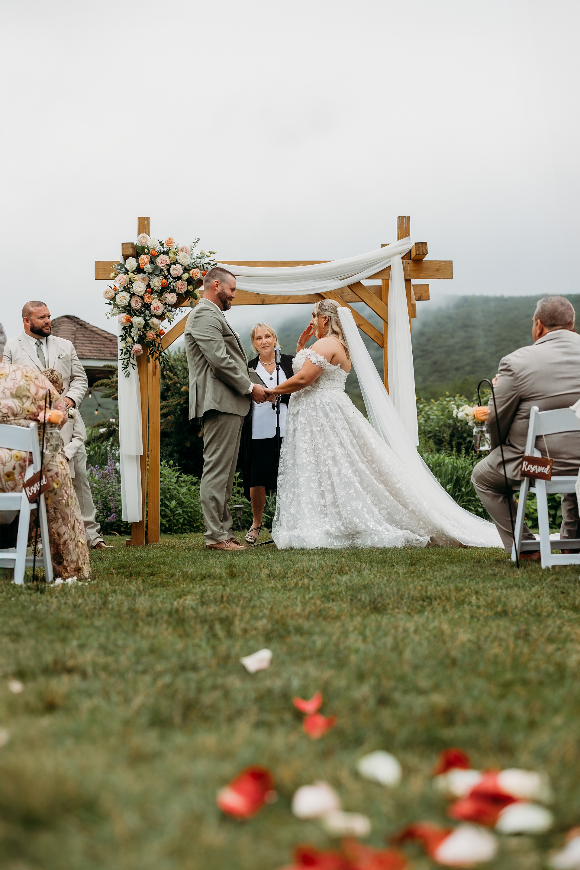 New Hampshire’s White Mountains created the perfect stage for her walk to ‘I do.’That moment between breath and motion — bride walking toward her forever with love in her eyes.