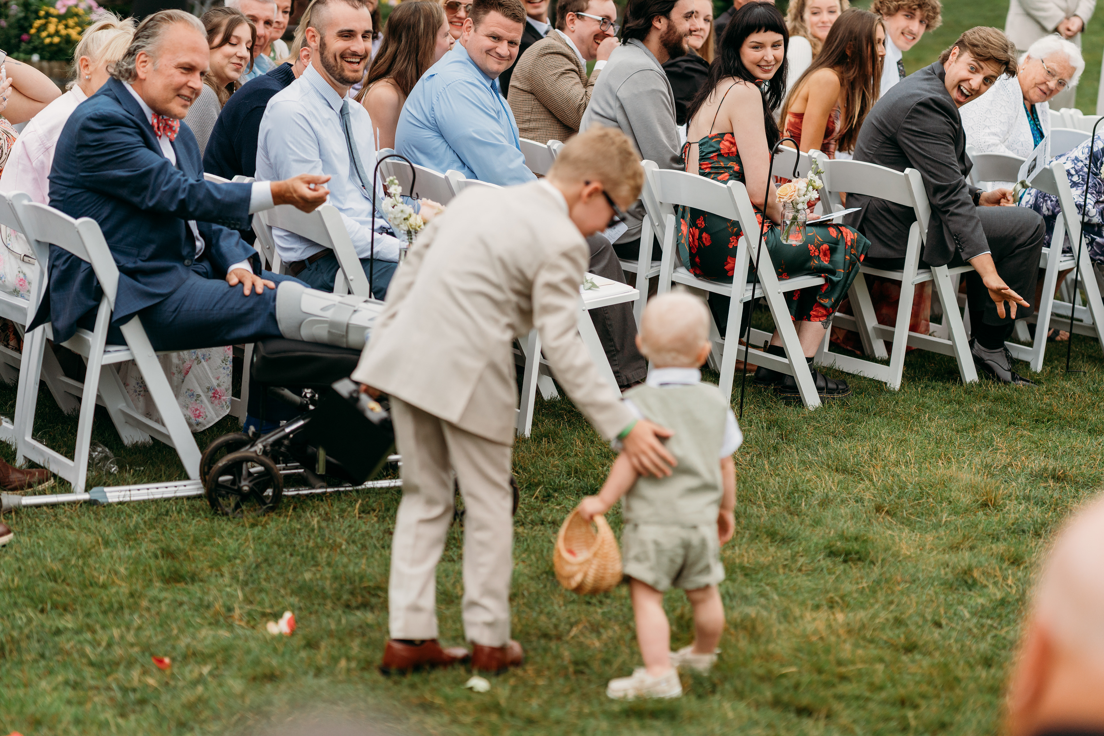 Little ones running through the grass, laughter echoing under the fog — pure joy at Indian Head Resort.
