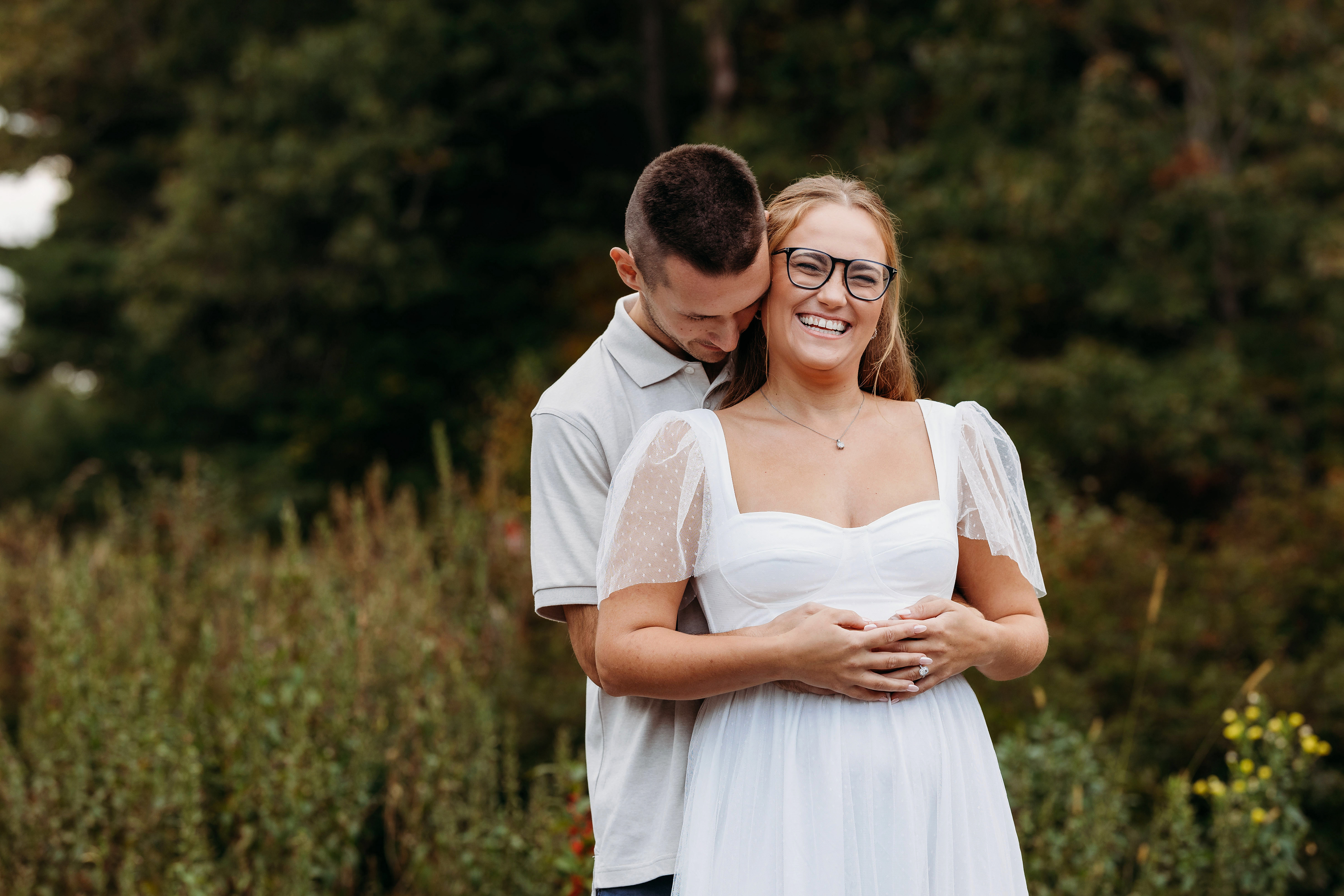 Warm sunlight, crisp air, and two hearts ready to start forever — engagement photography in New Hampshire.