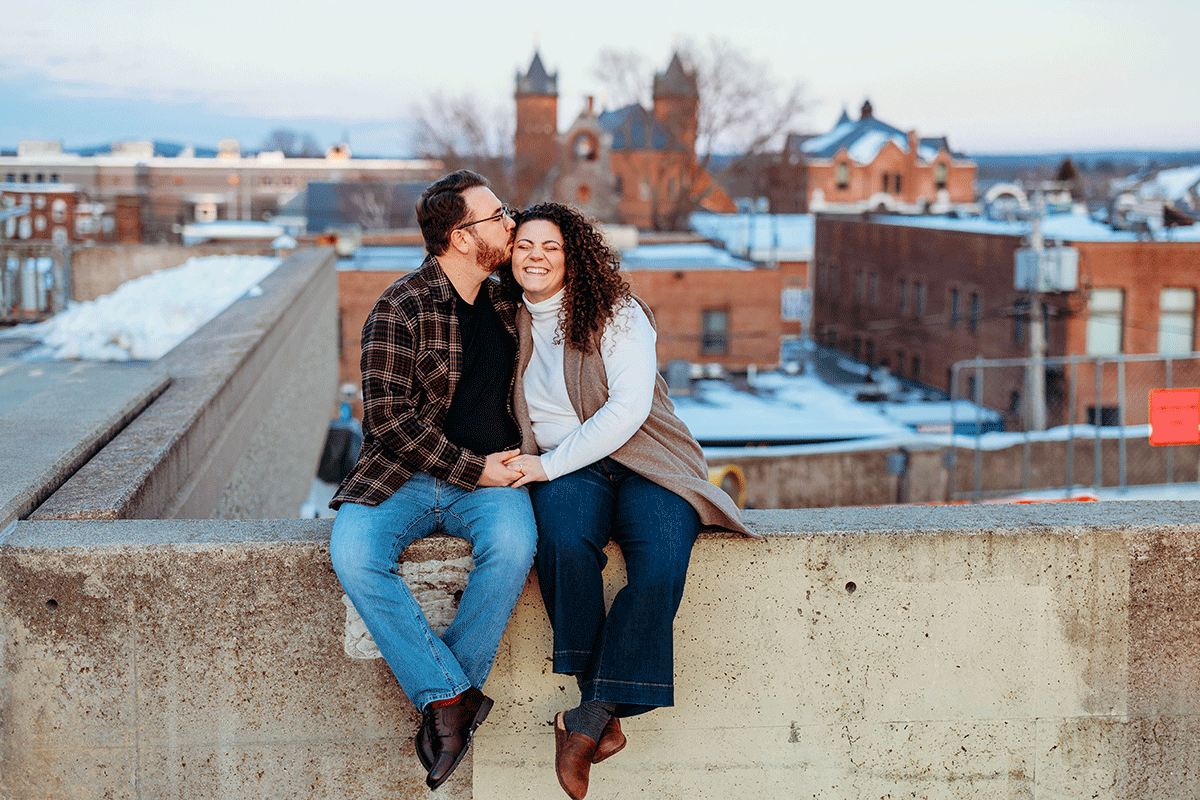 Documentary-style engagement photography for book-loving couples in Nashua, New Hampshire.