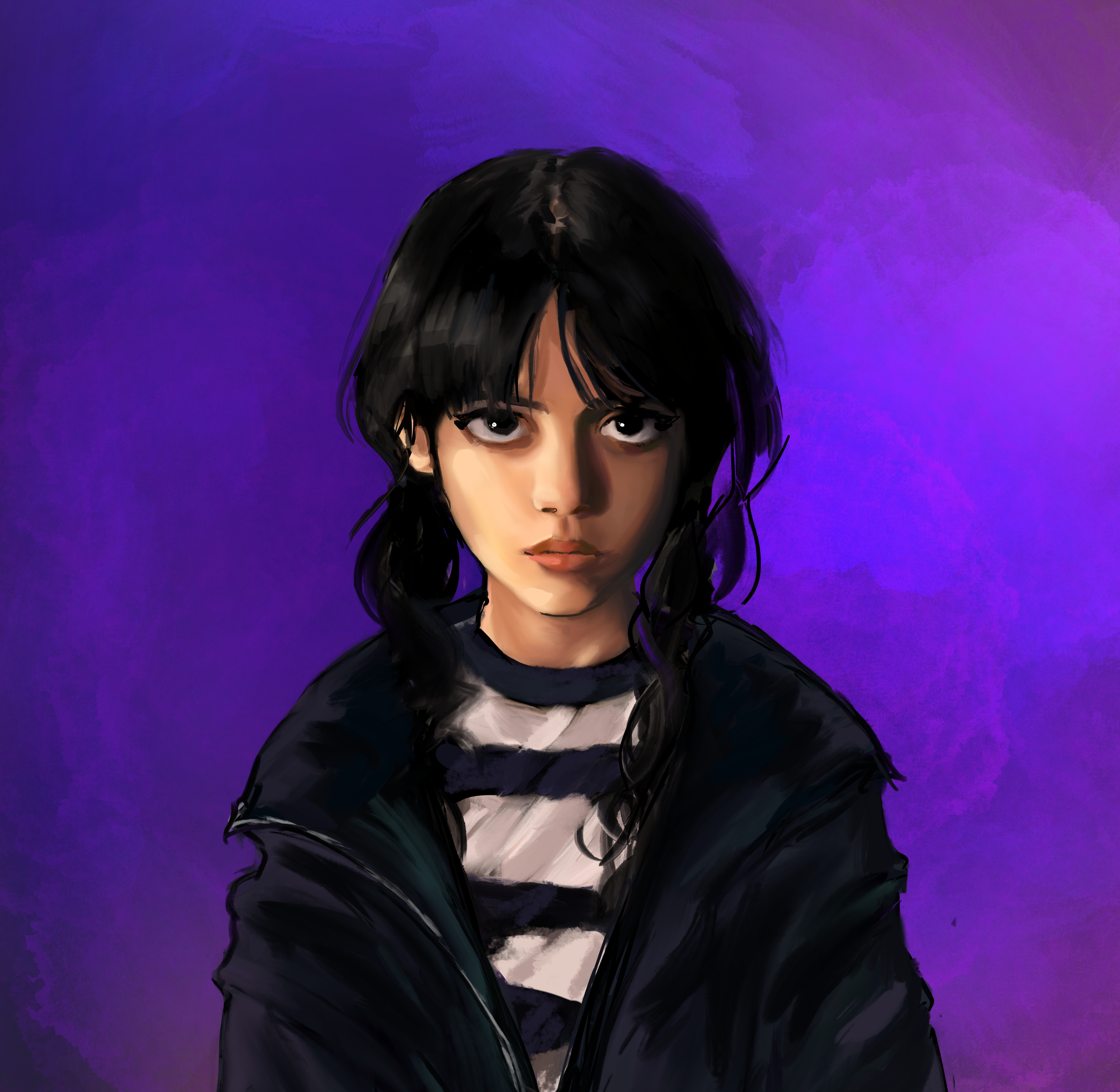 Illustration of Wednesday Addams, 2024