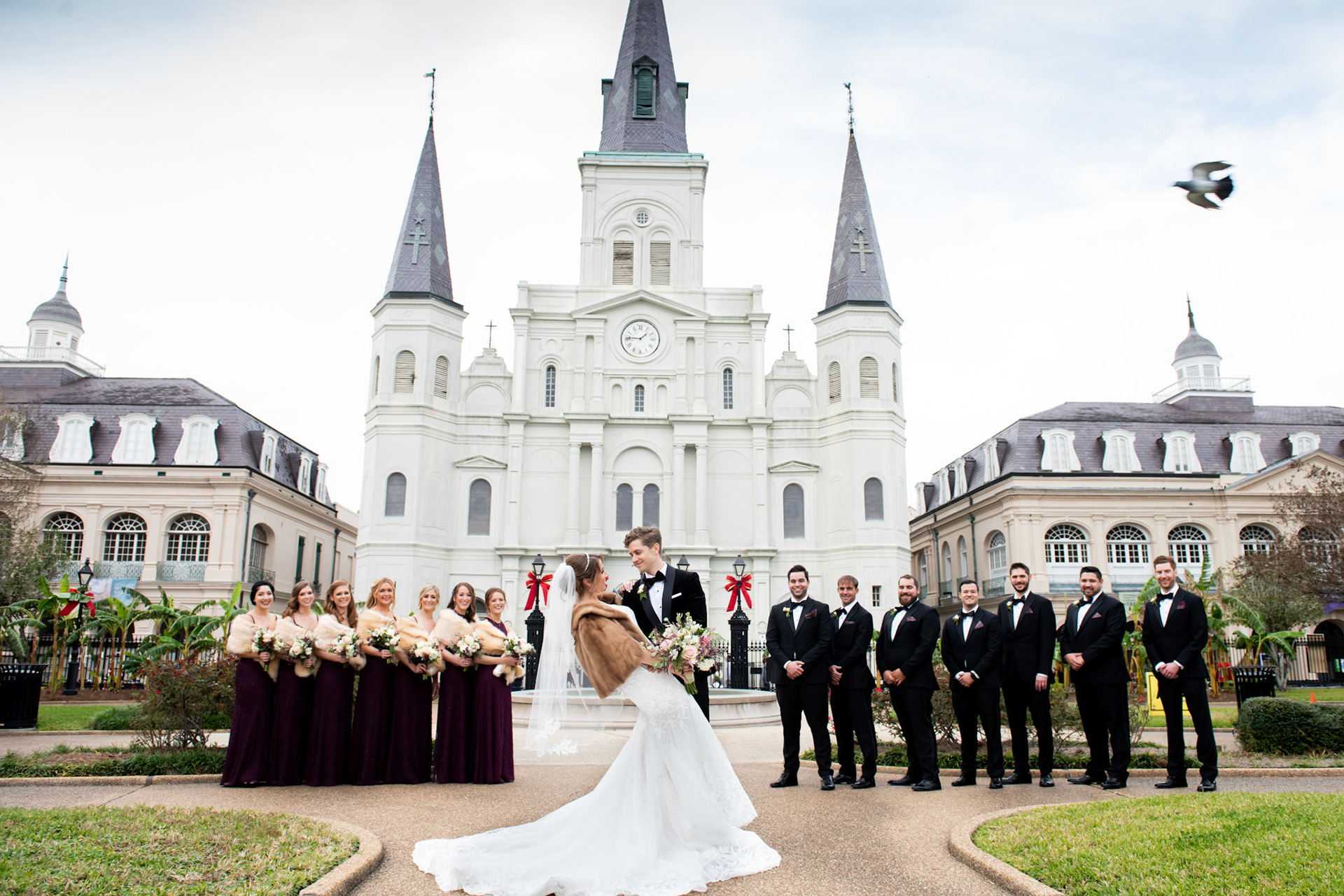 Christopher + Kristen Wedding Photography Album 1216 Studio New Orleans Wedding Photographers 2020 St. Louis Cathedral &amp; Race and Religious Jackson Square 2021 First Look Ceremony &amp; Reception Photography