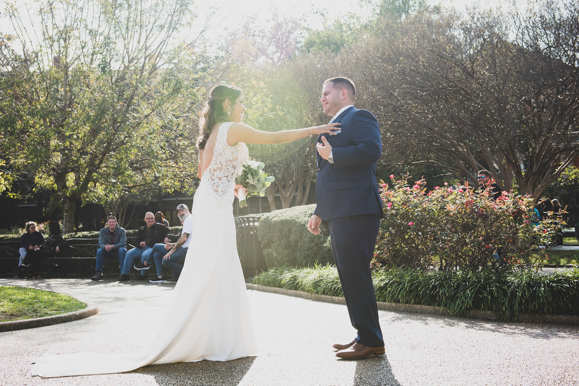 First Look, Bride and Groom, French Quarter, Jackson Square, 1216 Studio, New Orleans Wedding Photographers, 2019, 1st Look