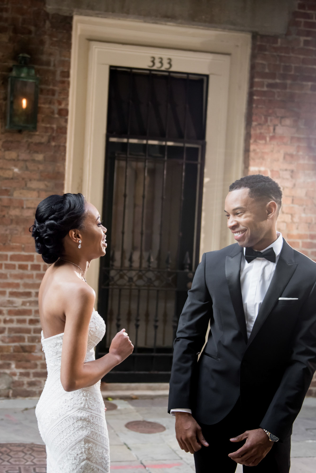 First Look, Bride and Groom, French Quarter, Jackson Square, 1216 Studio, New Orleans Wedding Photographers, 2019, 1st Look