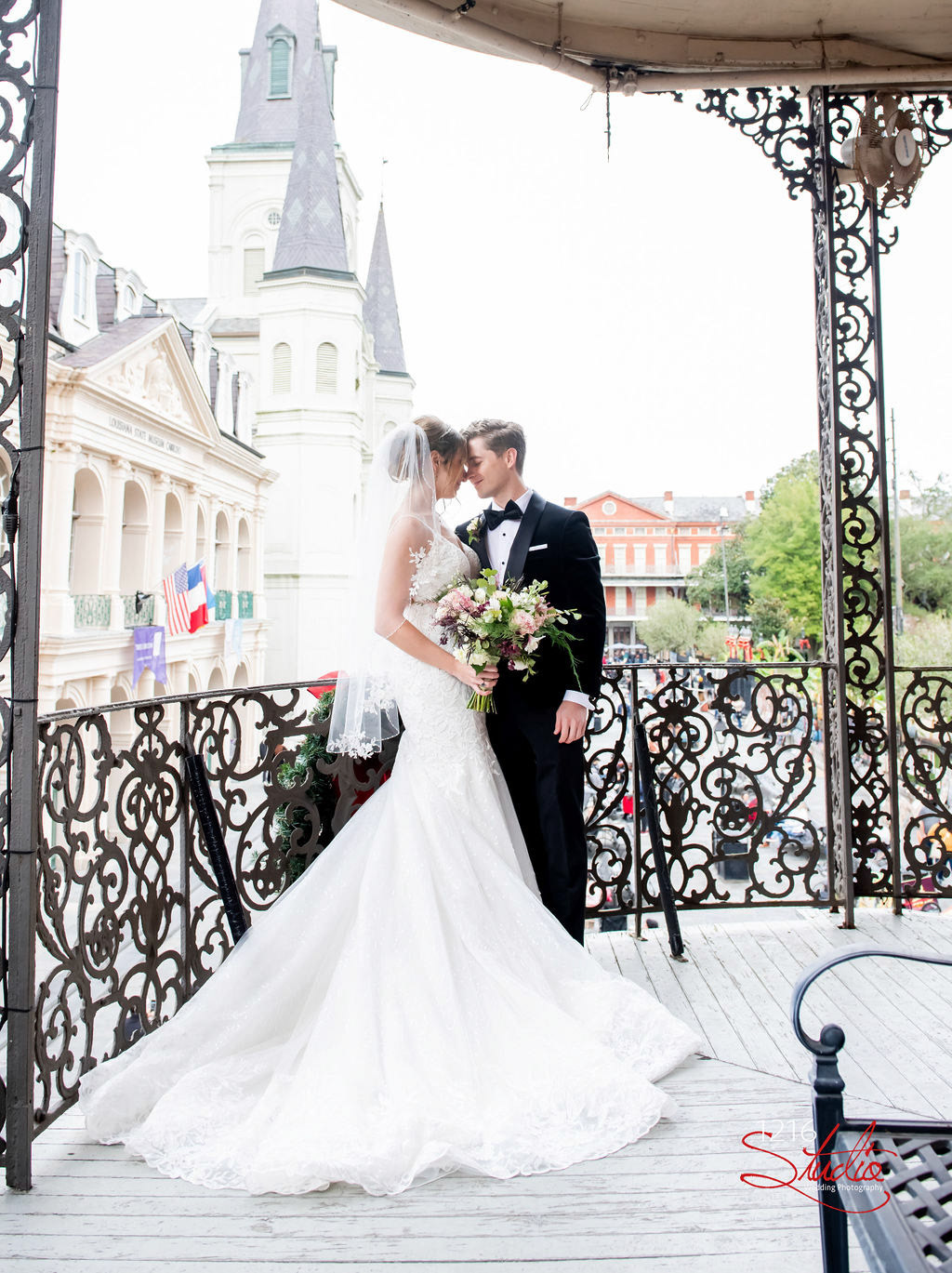 Christopher + Kristen Wedding Photography Album 1216 Studio New Orleans Wedding Photographers 2020 St. Louis Cathedral &amp; Race and Religious Jackson Square 2021 First Look Ceremony &amp; Reception Photography