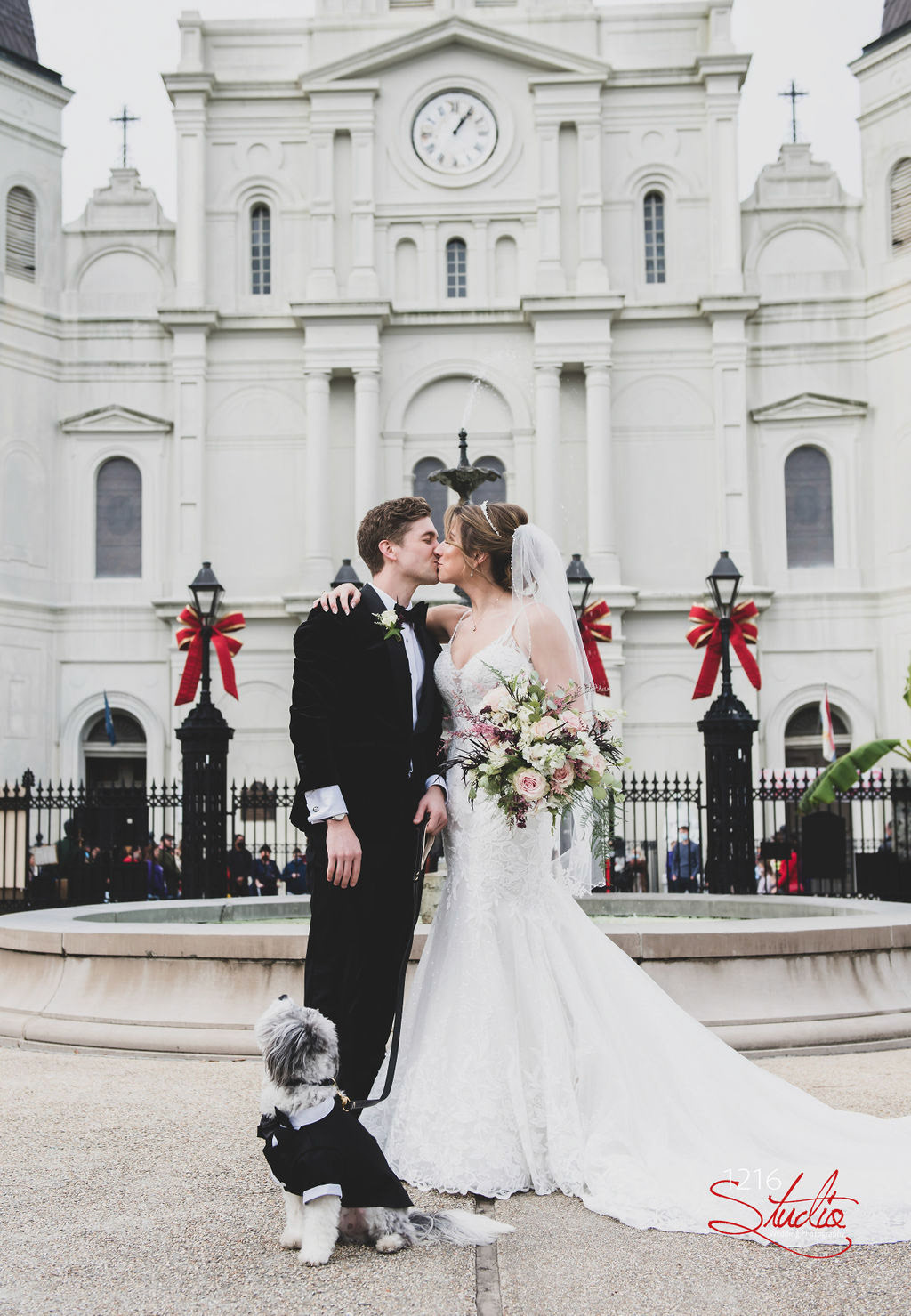 Christopher + Kristen Wedding Photography Album 1216 Studio New Orleans Wedding Photographers 2020 St. Louis Cathedral &amp; Race and Religious Jackson Square 2021 First Look Ceremony &amp; Reception Photography