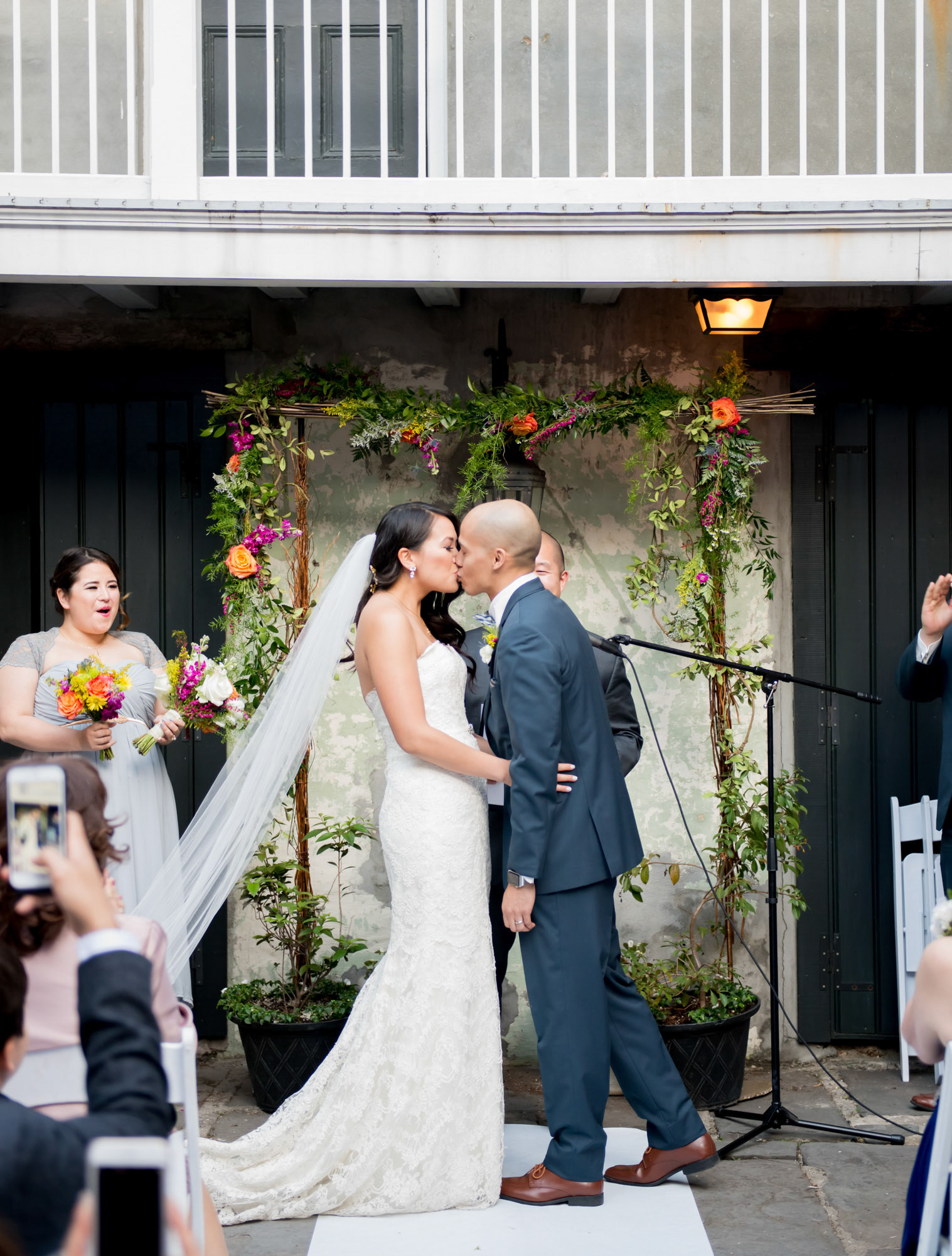 1216 Studio New Orleans Wedding Photographers Ceremony Bridal Party Wedding Guest Photography