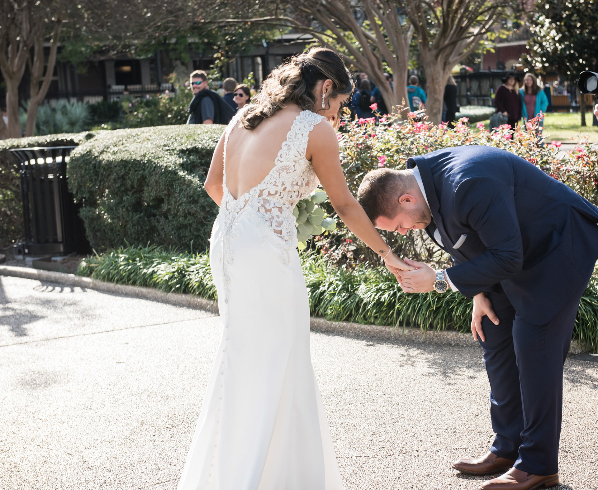 First Look, Bride and Groom, French Quarter, Jackson Square, 1216 Studio, New Orleans Wedding Photographers, 2019, 1st Look