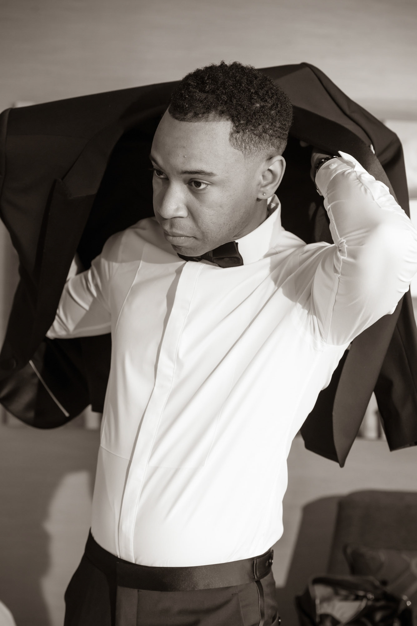 Groom Moments Before 1216 Studio New Orleans Wedding Photographers