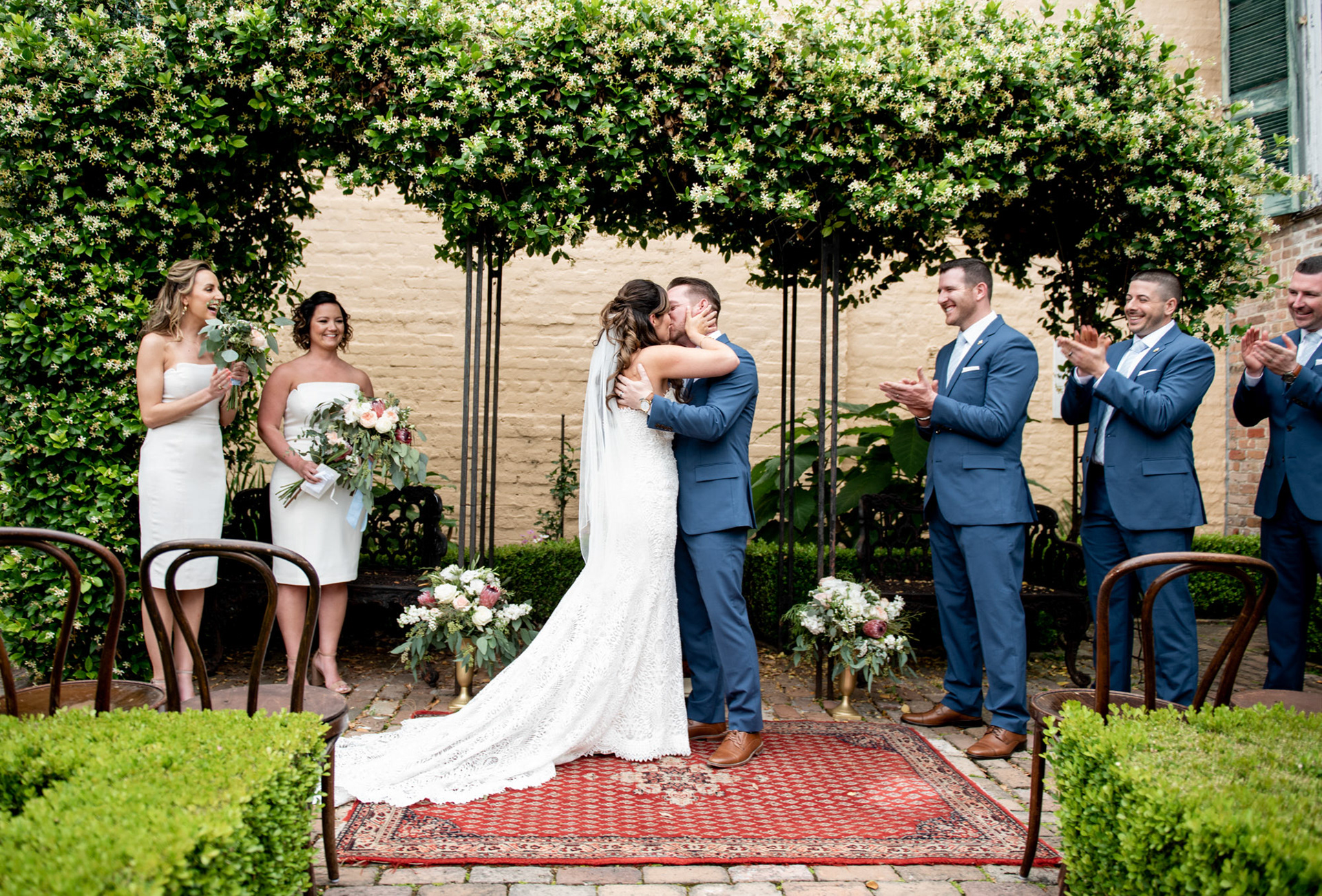 1216 Studio New Orleans Wedding Photographers Ceremony Bridal Party Wedding Guest Photography