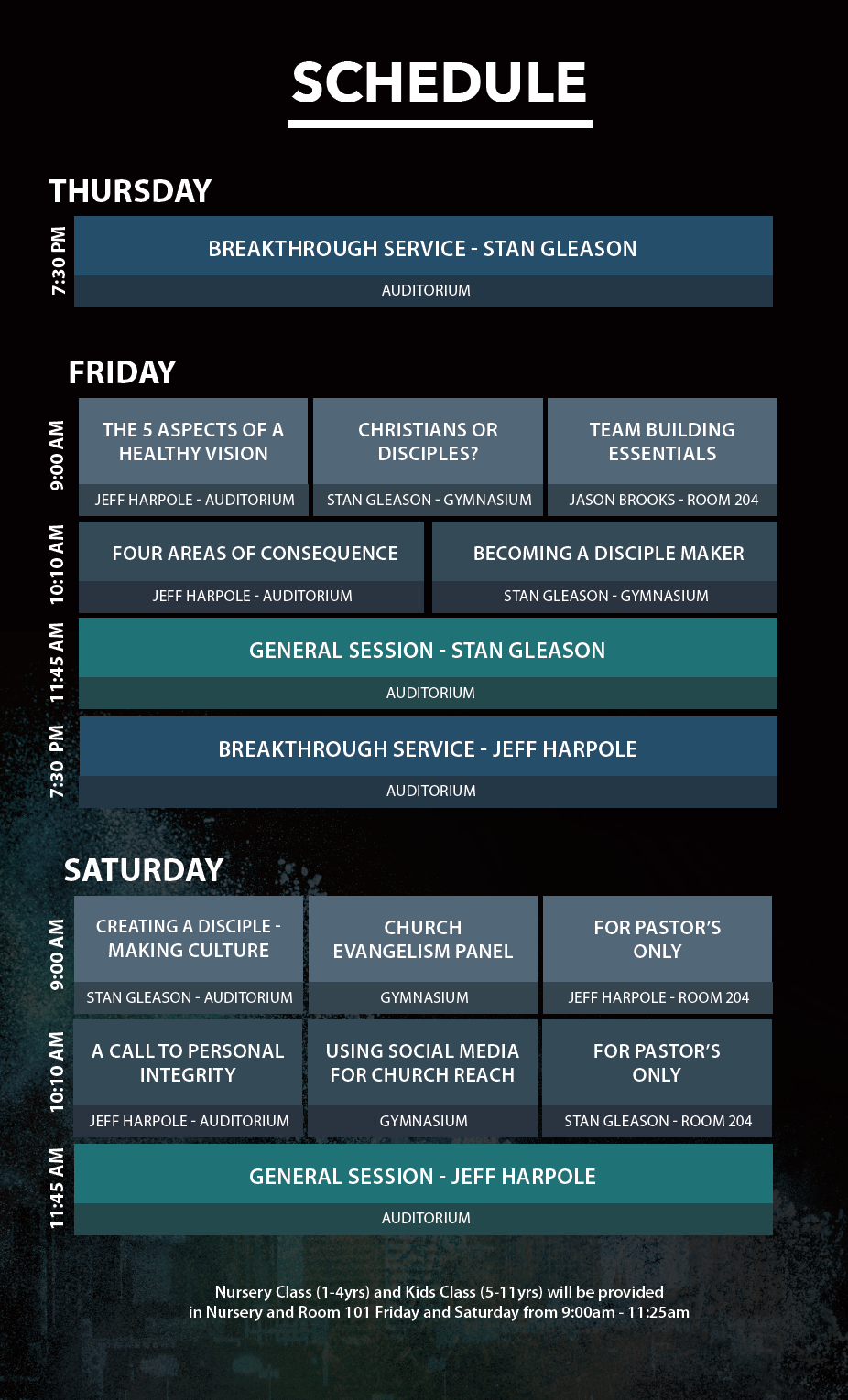 Breakthrough Schedule
