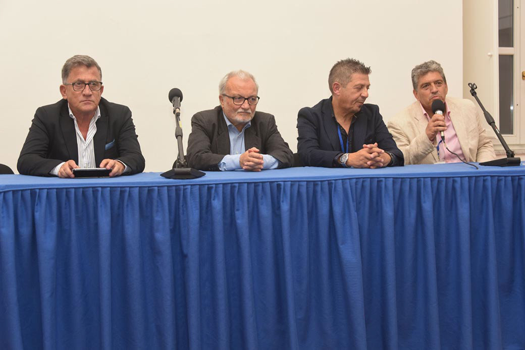 L’Assessore alla Cultura e Vice Sindaco del Comune di Pozzuoli Filippo Monaco con Francesco Bellofatto, Gianni Biccari e Luca Sorbo