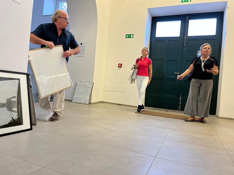 Massimo Cacciapuoti artista ospite con Marika Di Sarno dello Staff e Geny Esposito coideatore e direttore organizzativo di PFF