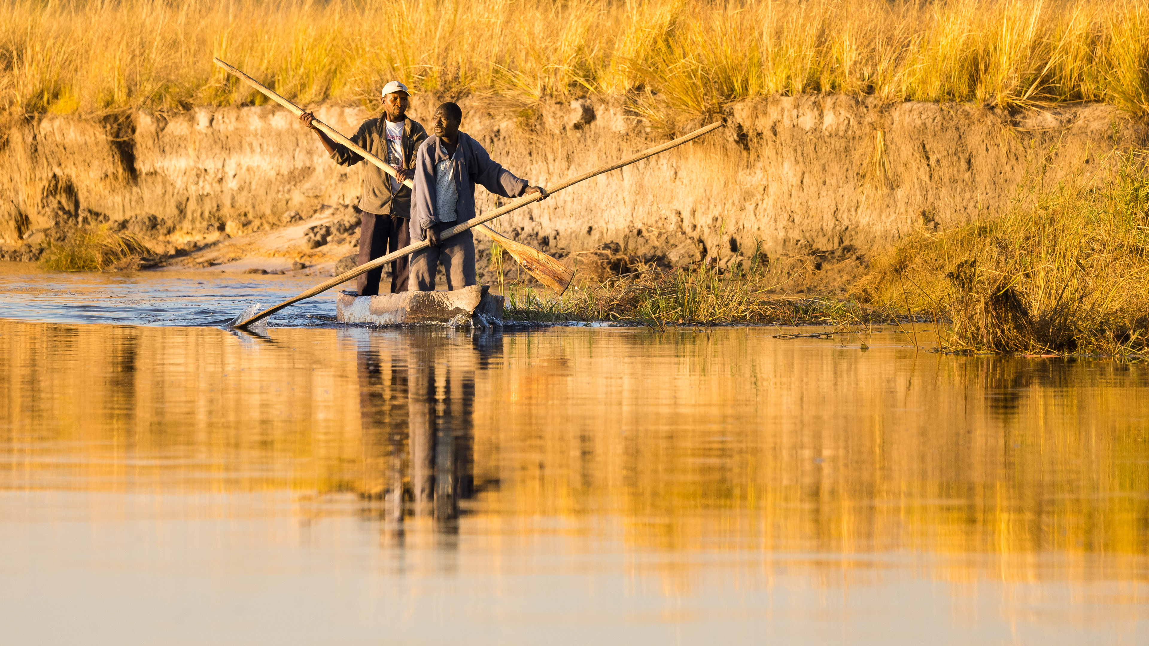Fishermen at sunset