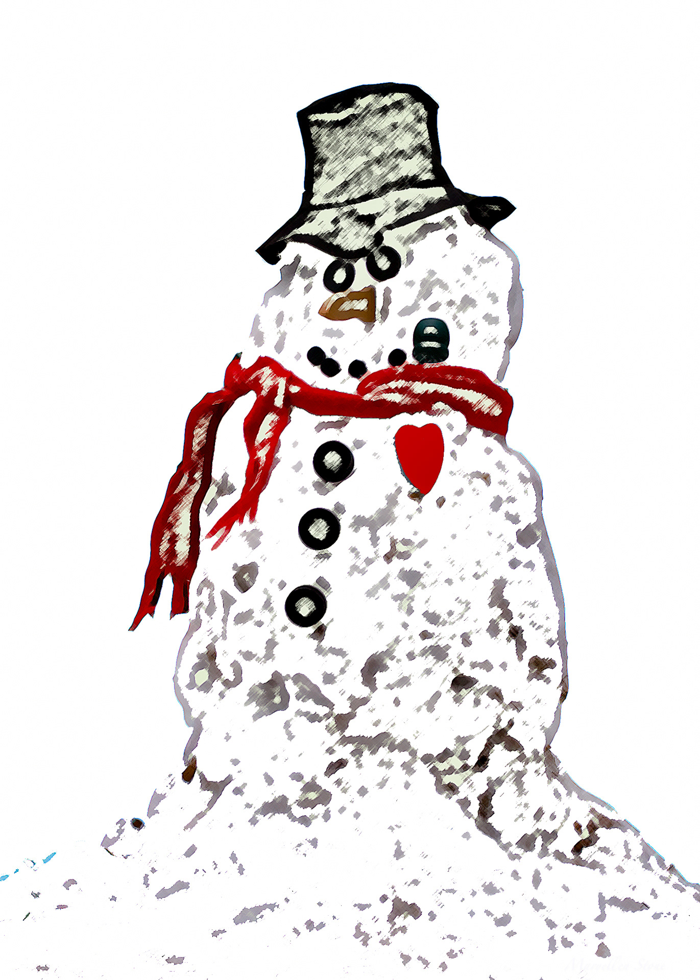 Snowman With Heart