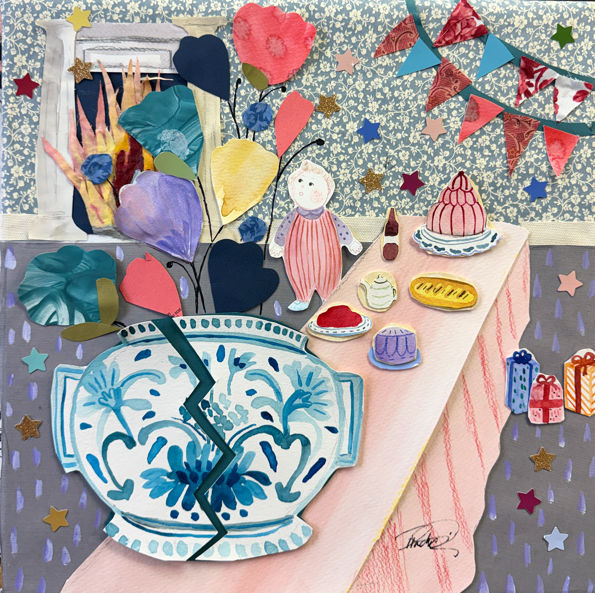 AVAILABLE. A wild dinner party. 14x14