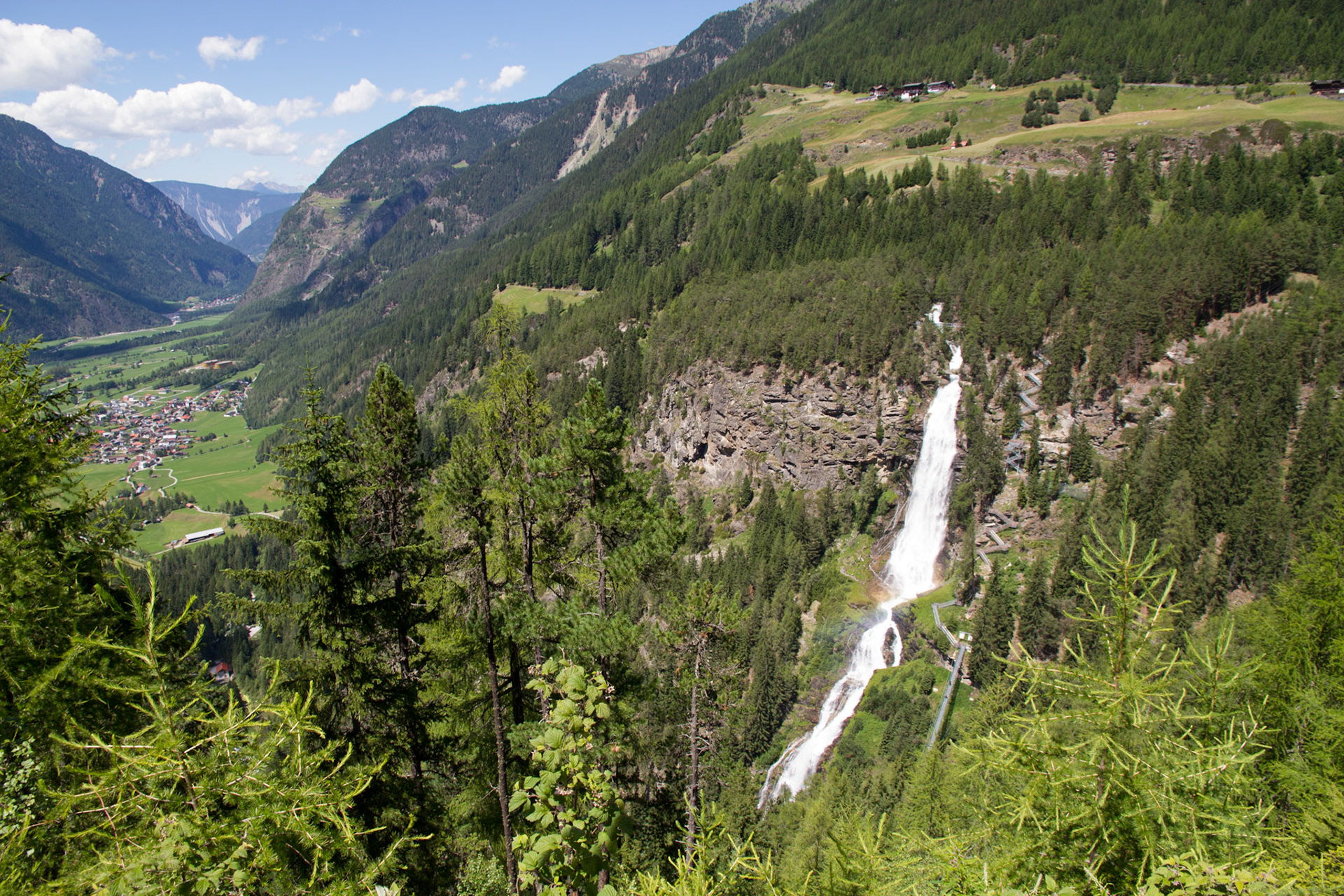 The Stuibenfall is a magnificent waterfall in the Ötztal valley in Austria.