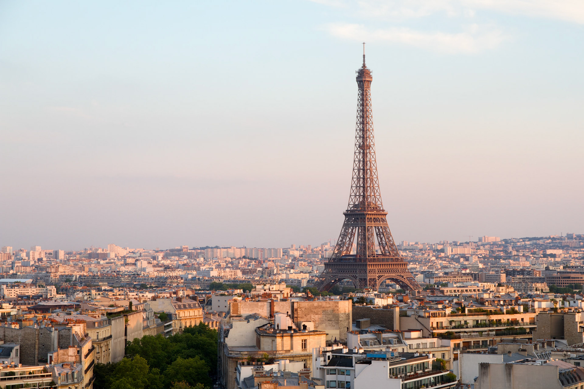 Eiffel Tower in Paris on sunset