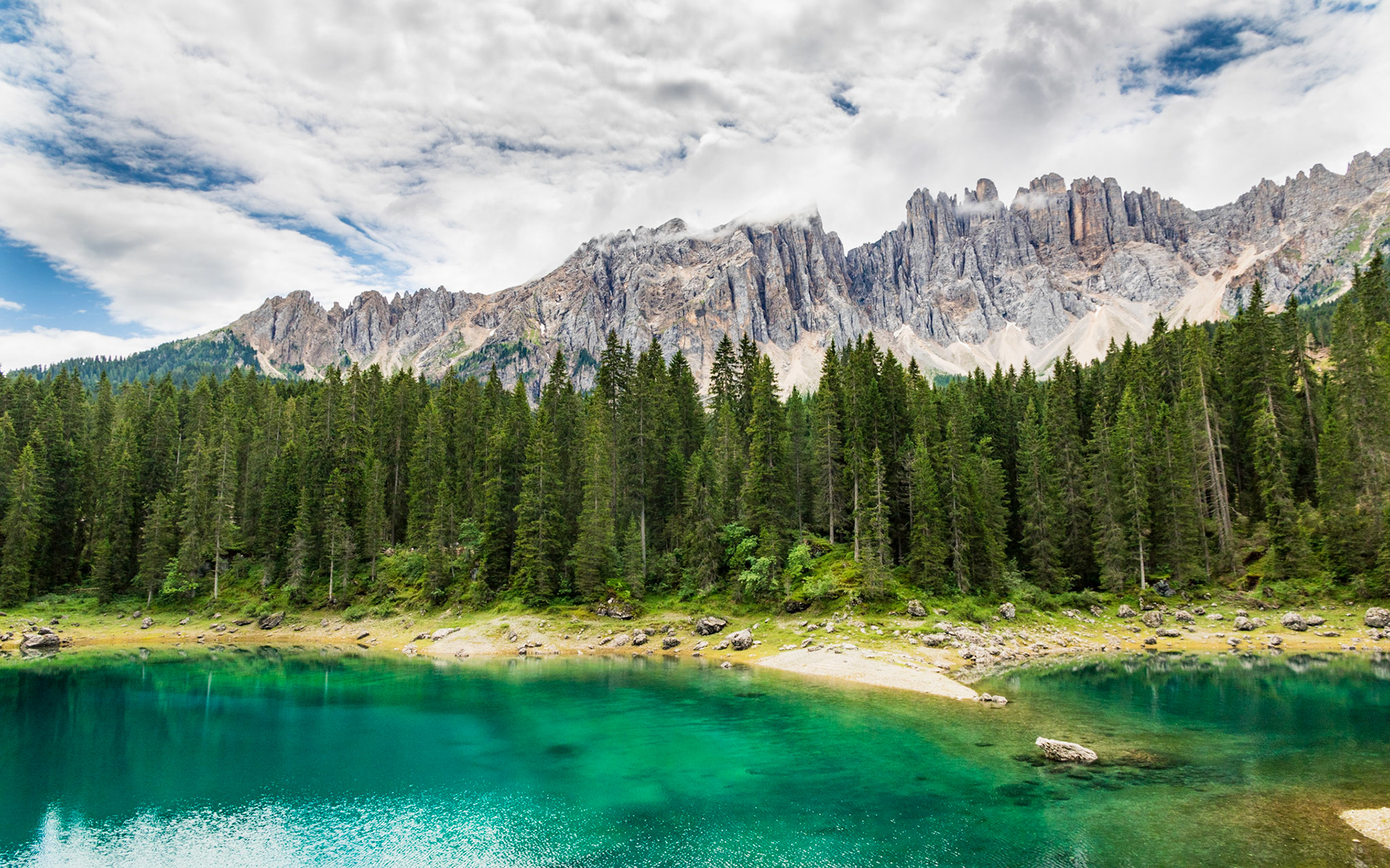 Lagging di Carezza in the Dolomites in Italy