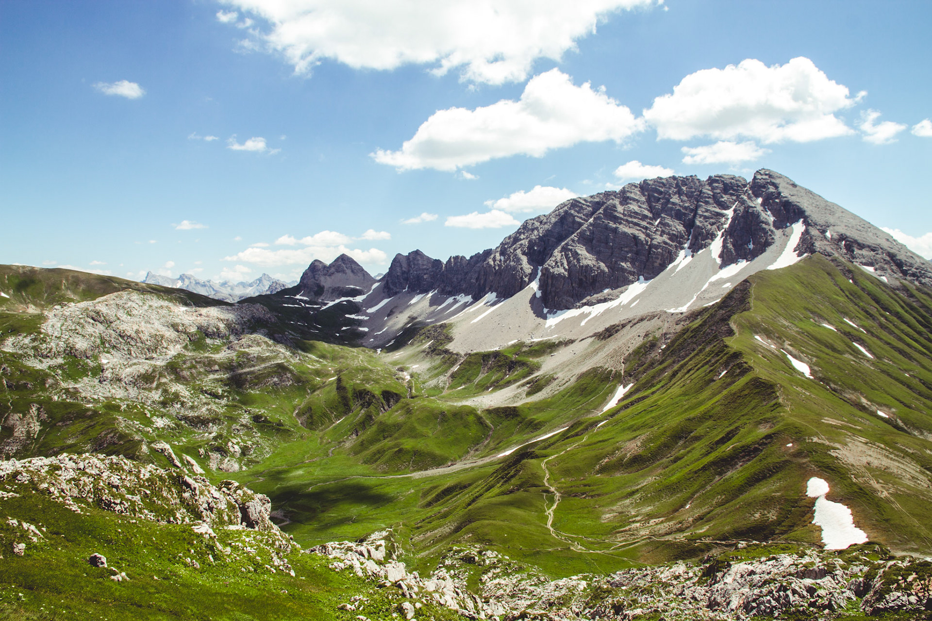 Mountain range in Lech am Arlberg