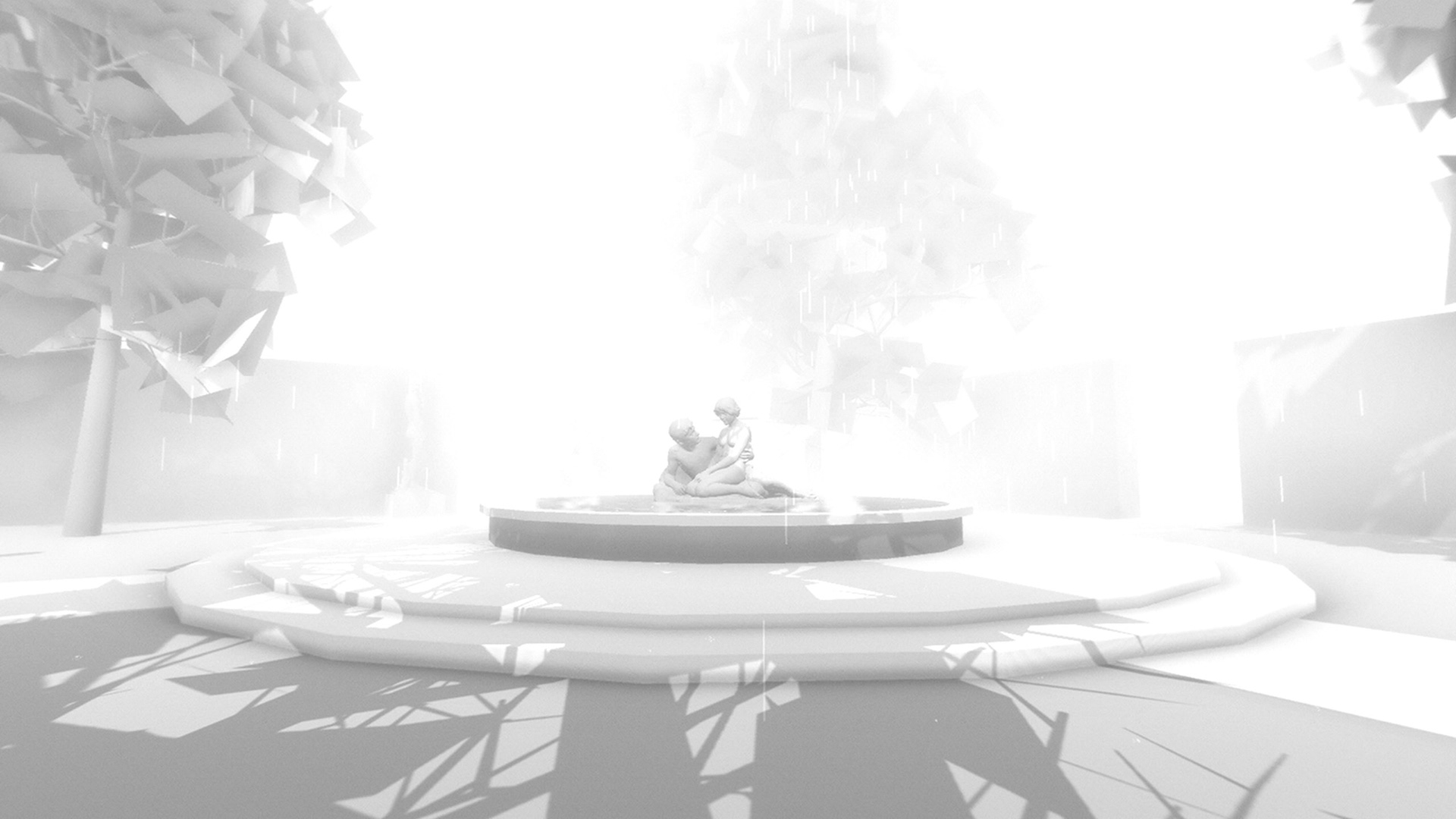 Tile generation with fountain sculpture at center.