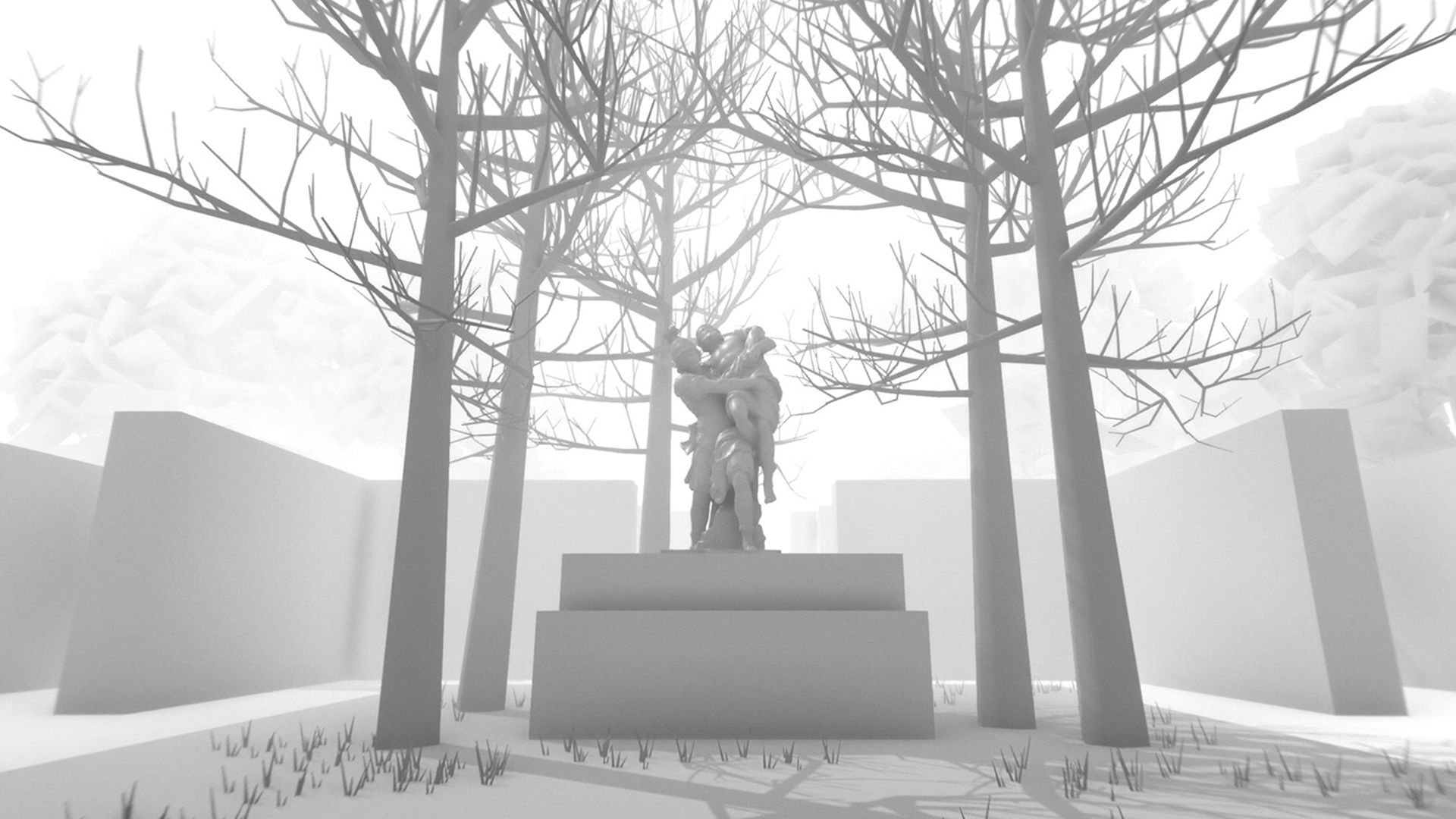 Monument tile with spawned grass and trees.