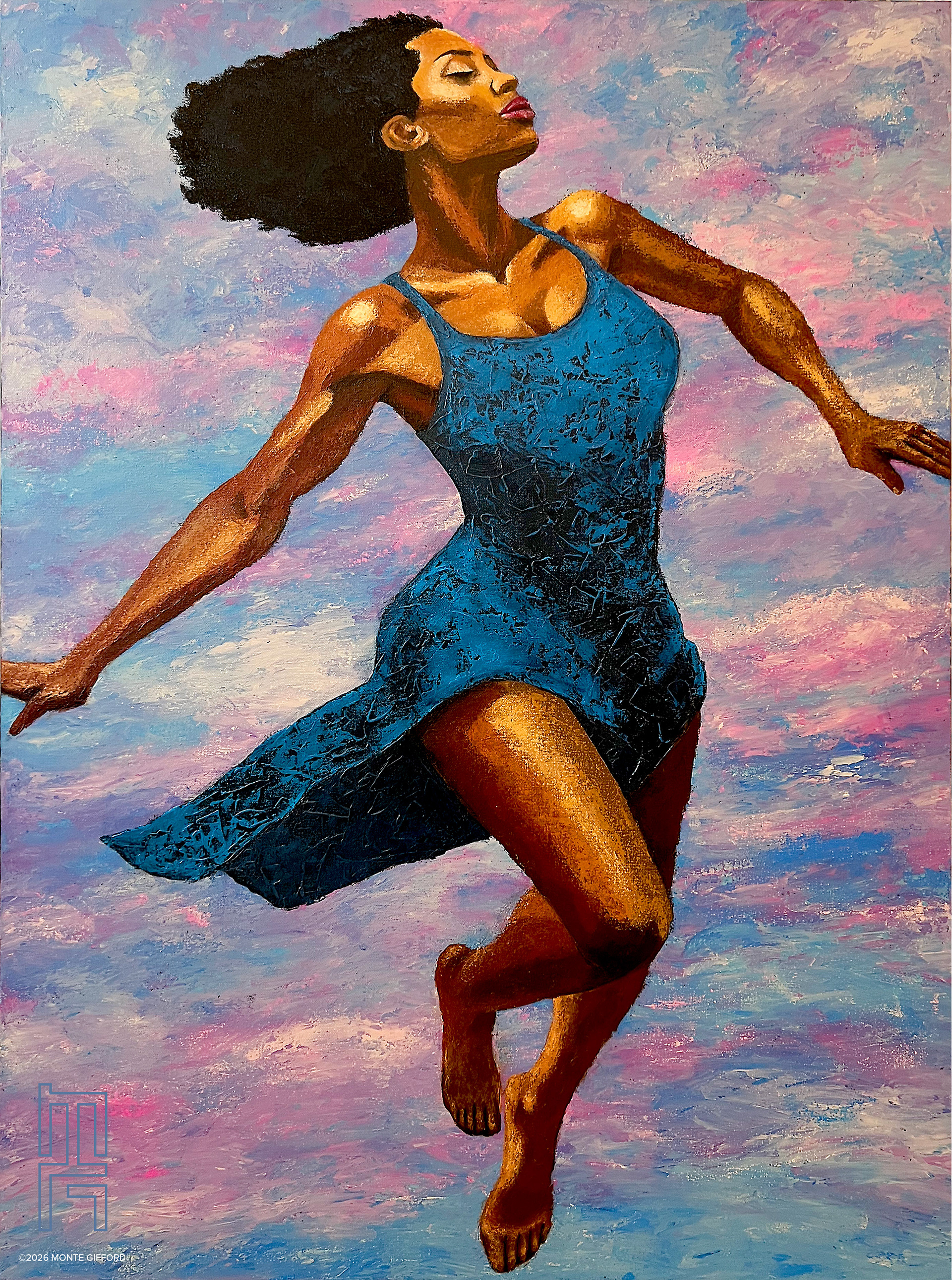 Weightless Teal Dress | 30" x 40"