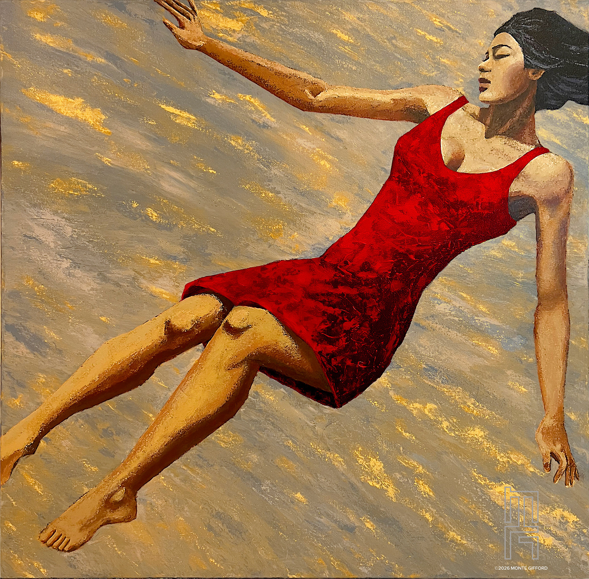 Weightless Red Dress | 36" x 36"