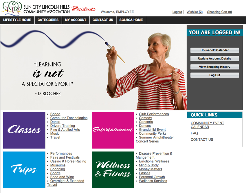 Activities website portal