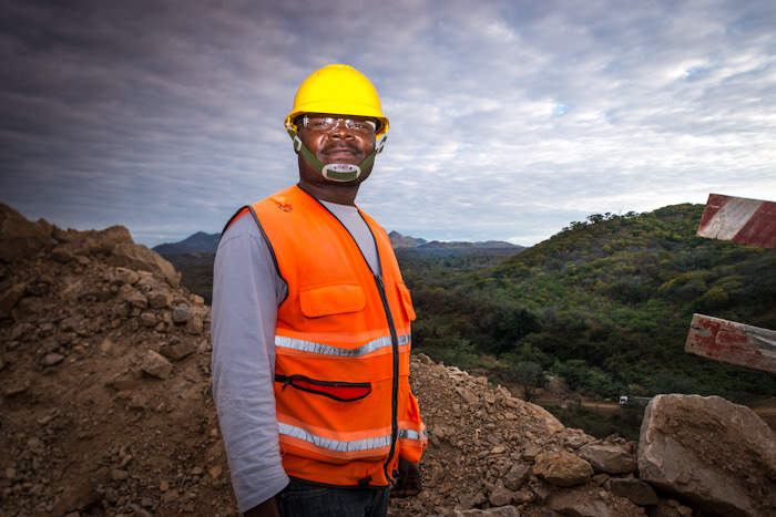 Nacala railway construction worker