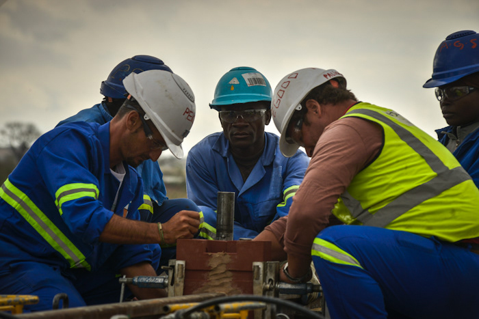 Nacala railway construction workers