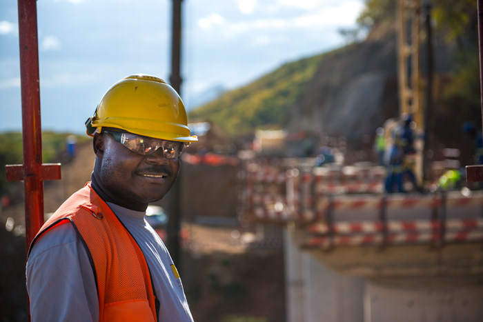 Nacala railway construction worker