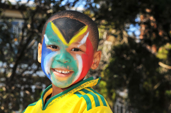 face painting for kids south african flag photo