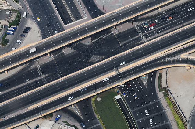 Dubai Aerial Highway Photo