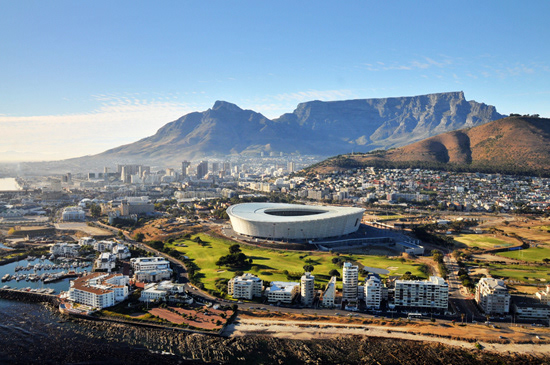 View of Cape Town Stadium and Table Mountain Photo