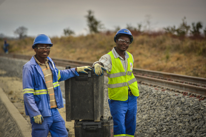 Nacala railway construction worker