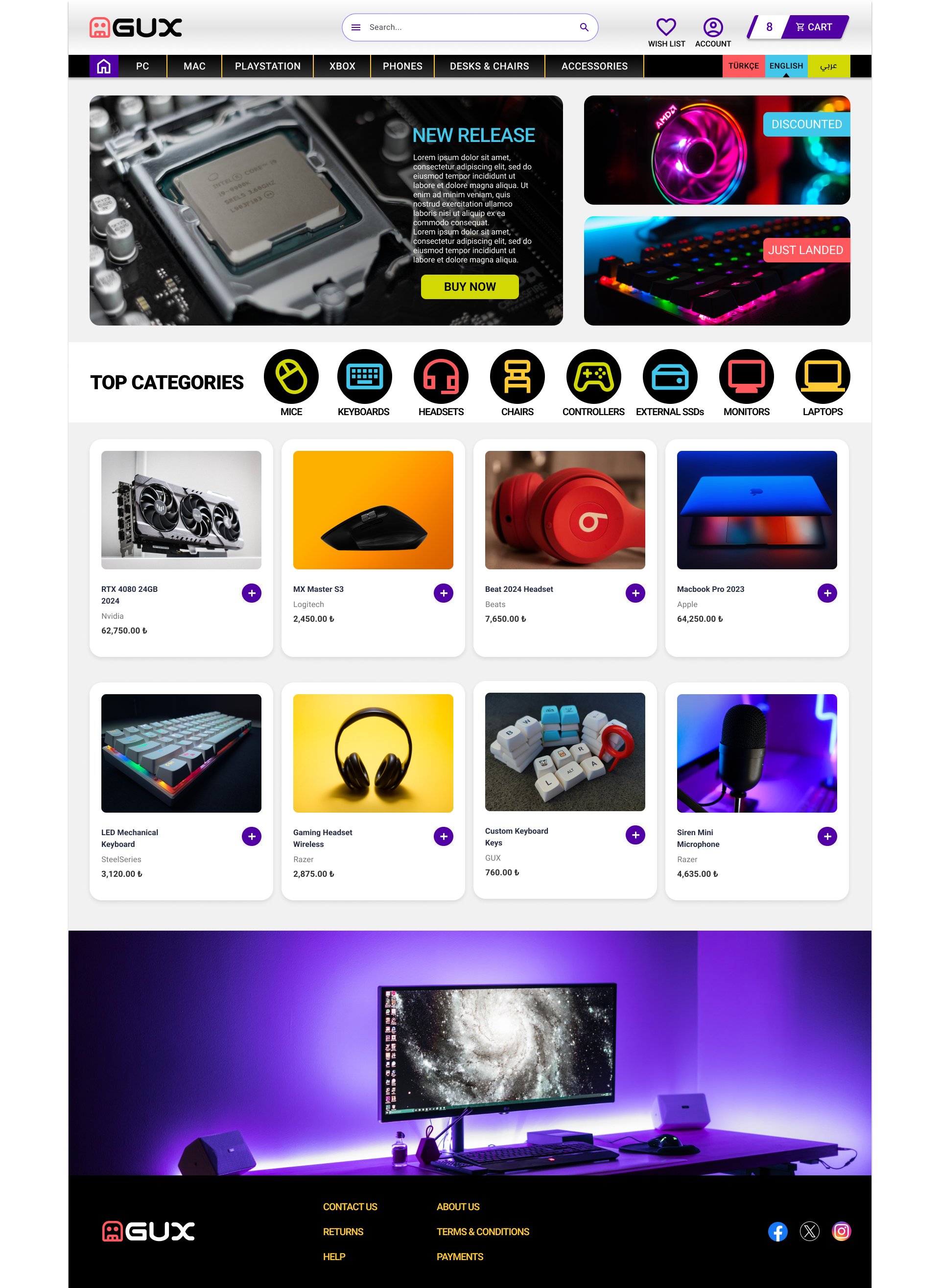 eCommerce responsive website design project.