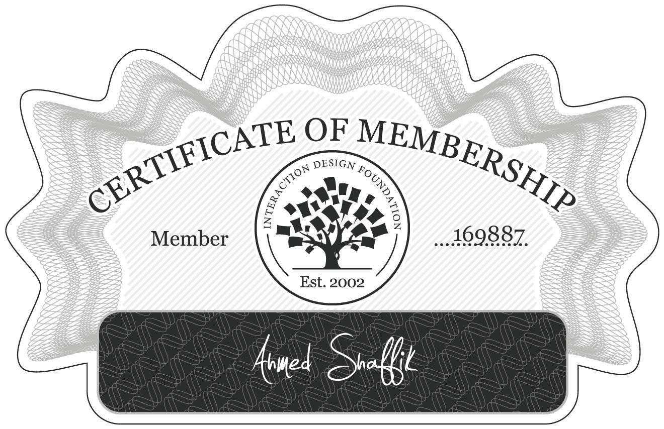 Interaction Design Foundation - Certificate of Membership