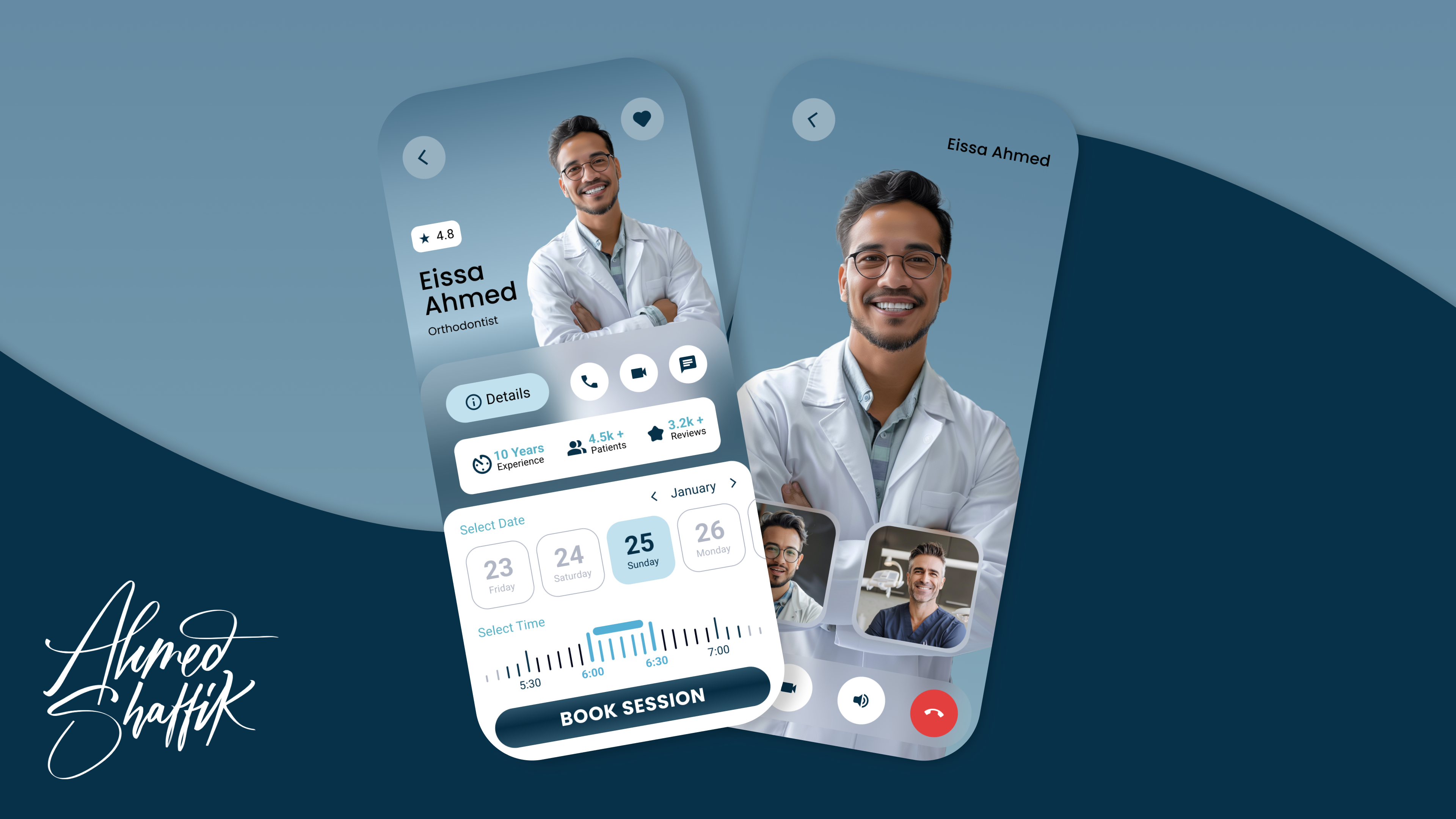 Dental clinic mobile app design.