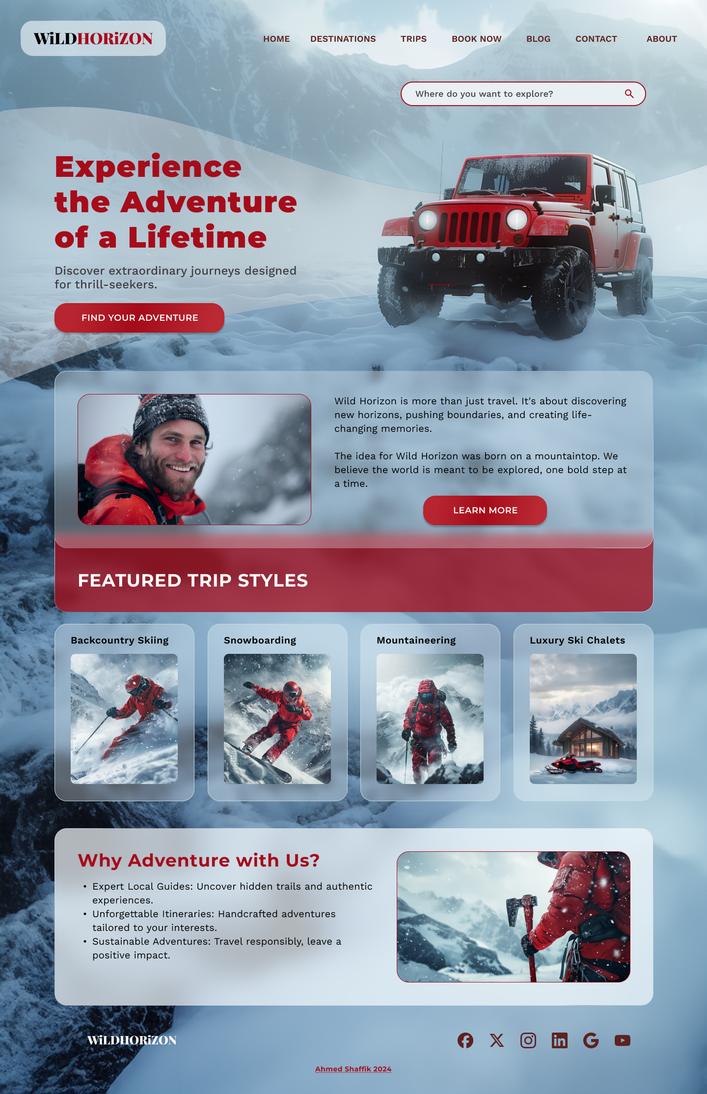 Website landing page design.