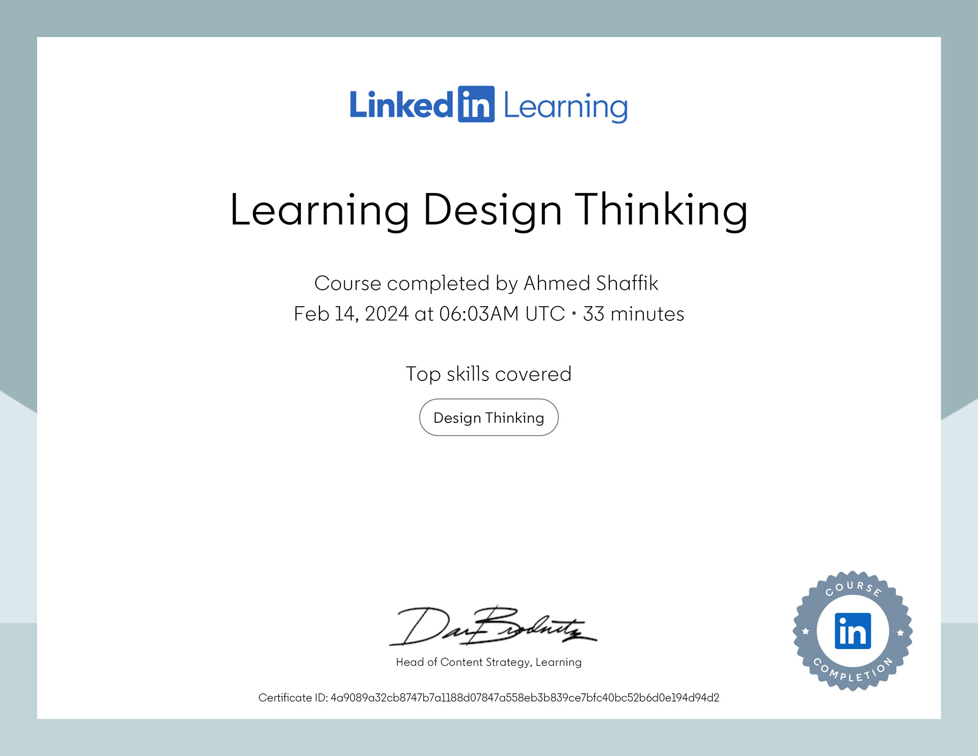 Learning Design Thinking Certificate