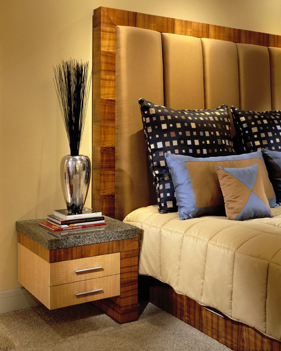 Custom Bed, Nightstands, all upholstered items