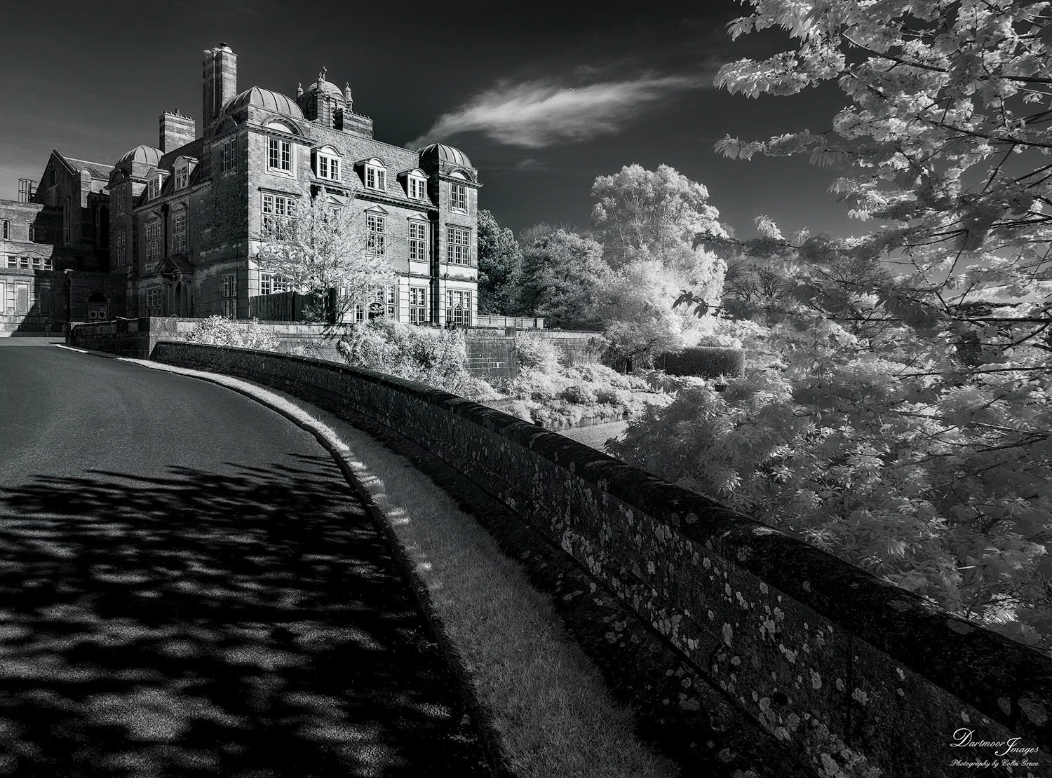 The Captains residence at Britannia Royal Navy College, Dartmouth Devon. Taken on a sunny spring morning using an infra-red camera.