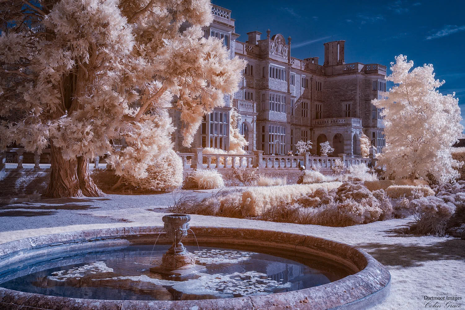 Evesham Hal in Oxfordshire captured using an infra-red converted camera.