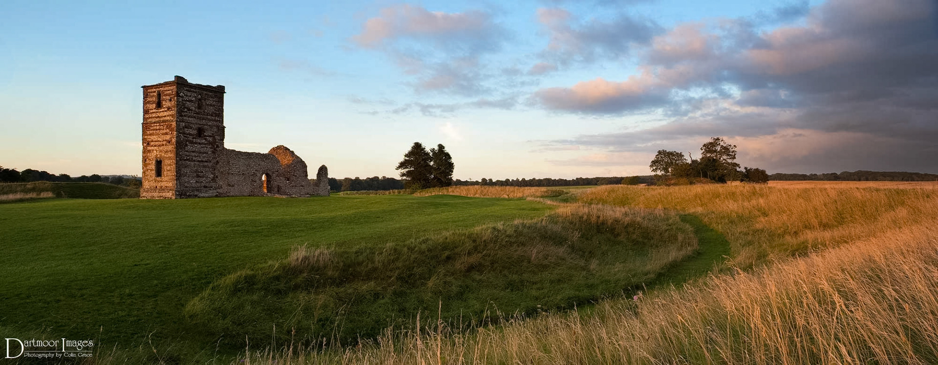 Knowlton Church in Dorest just as the suns sets.