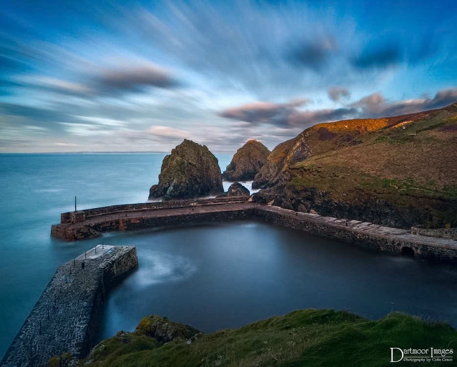 A long exposure image taken above the harbour at Mullion Cove in Cornwall. Owned and maintaind by the National Trust this is still a working harbour, home to a small fleet of fishing boats.