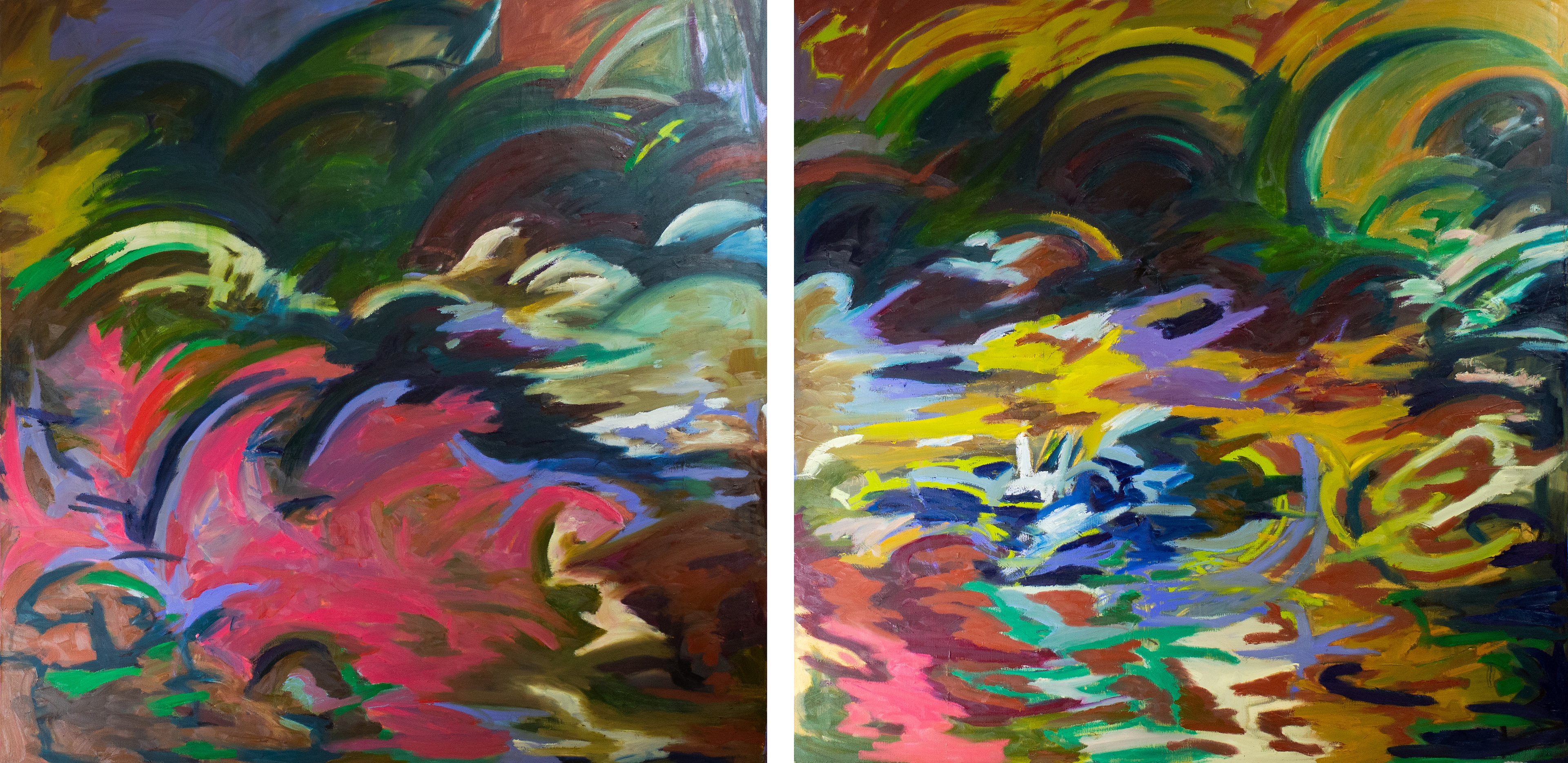 Life - Force (Diptych) - Oil Paint,  on Canvas  360 x 180 CM - 2025