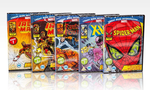 A selection of Marvel DVD Covers - X-Men, Iron-Man, Spider-Man + more