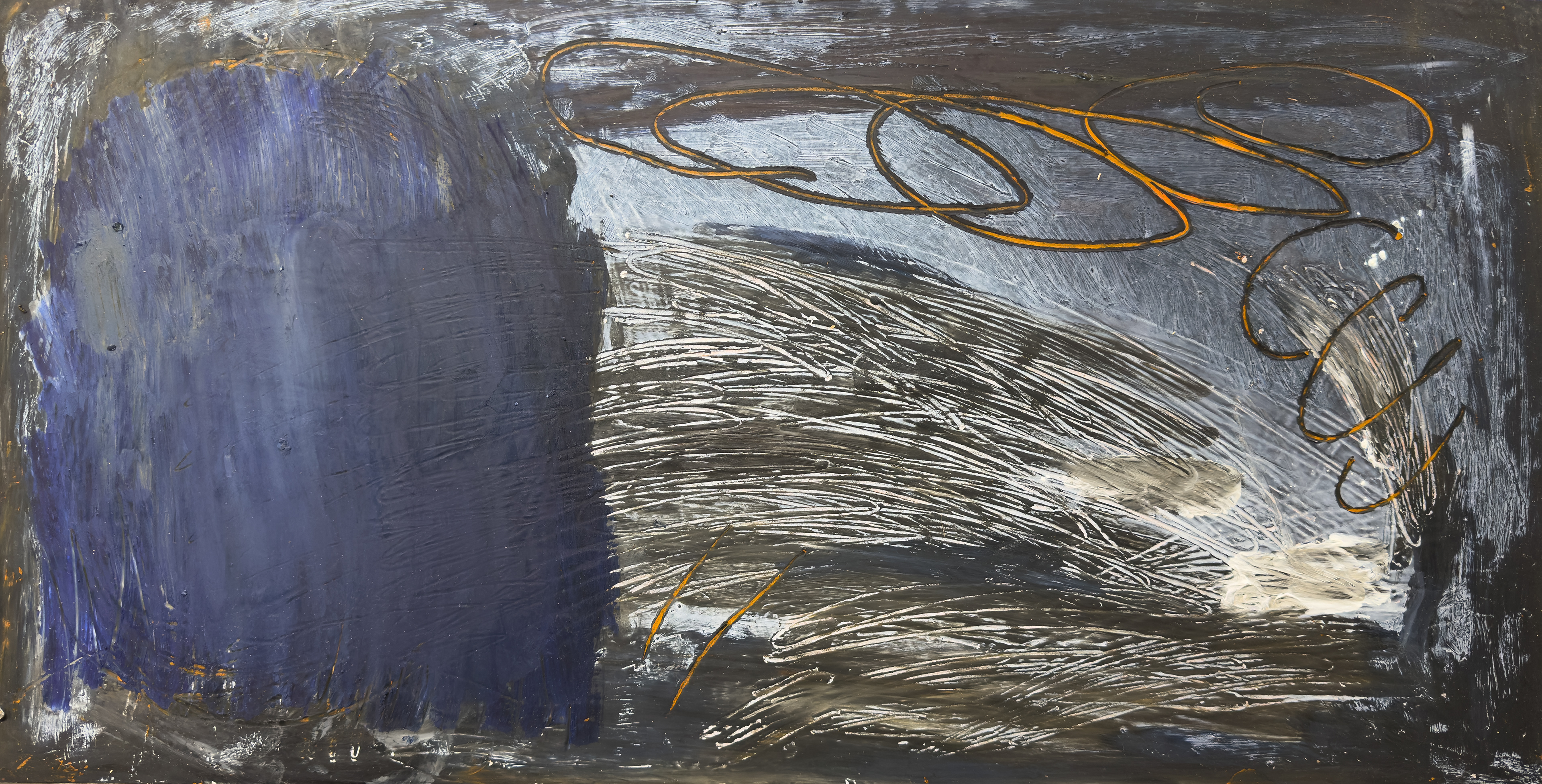 Hugo, oil on panel, 17 x 34 in.