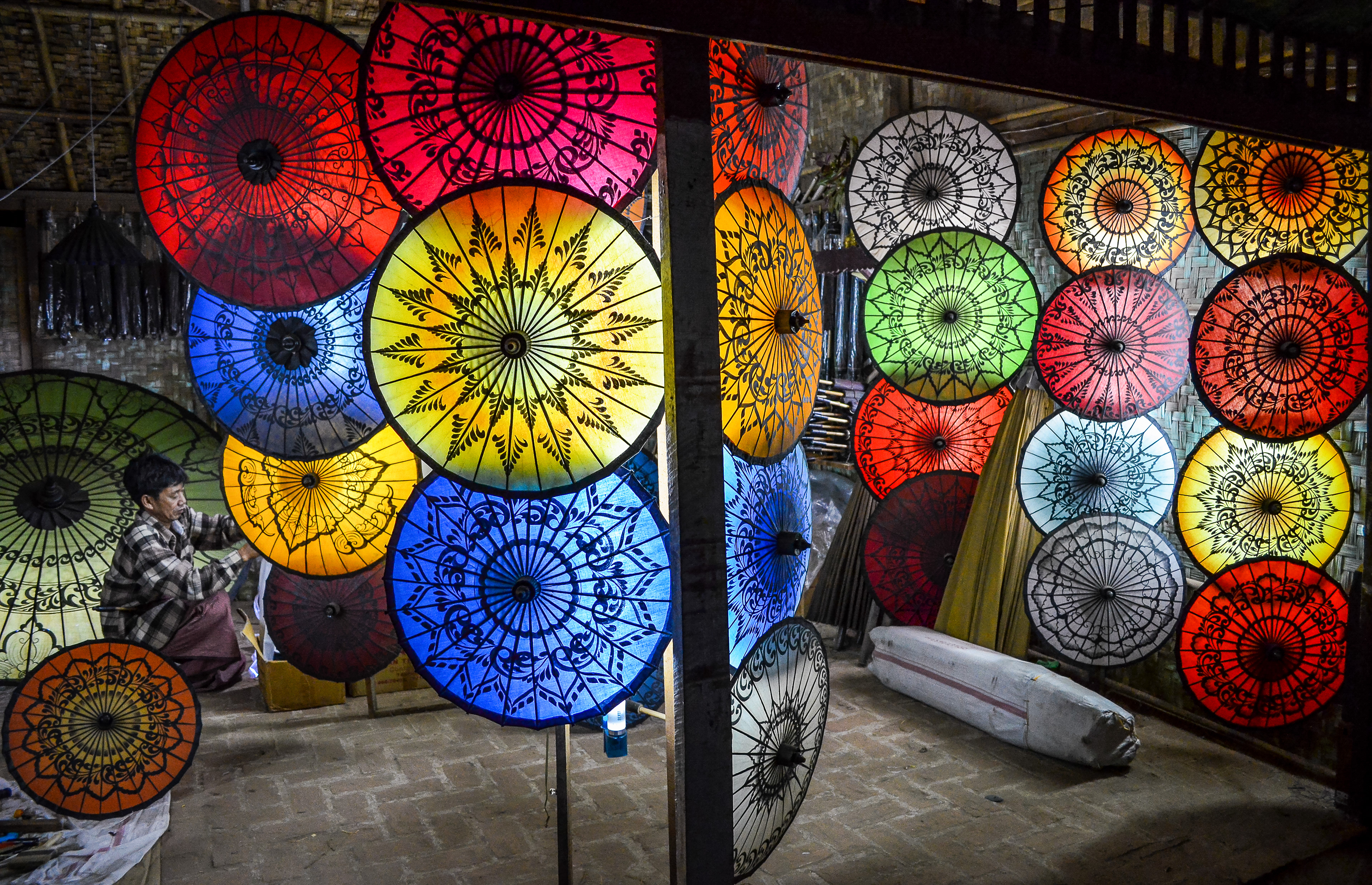Vibrant Umbrellas || Bagan, Burma (Myanmar)